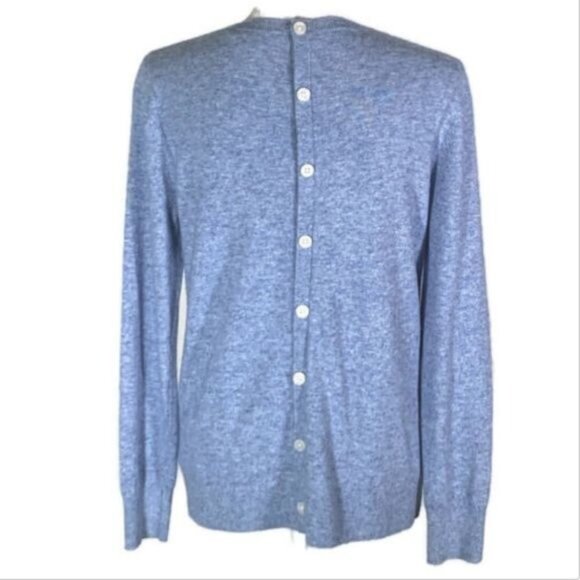 Loft Blue Crewneck Button Back Sweater Knit Pullover Women’s Small - Picture 1 of 6